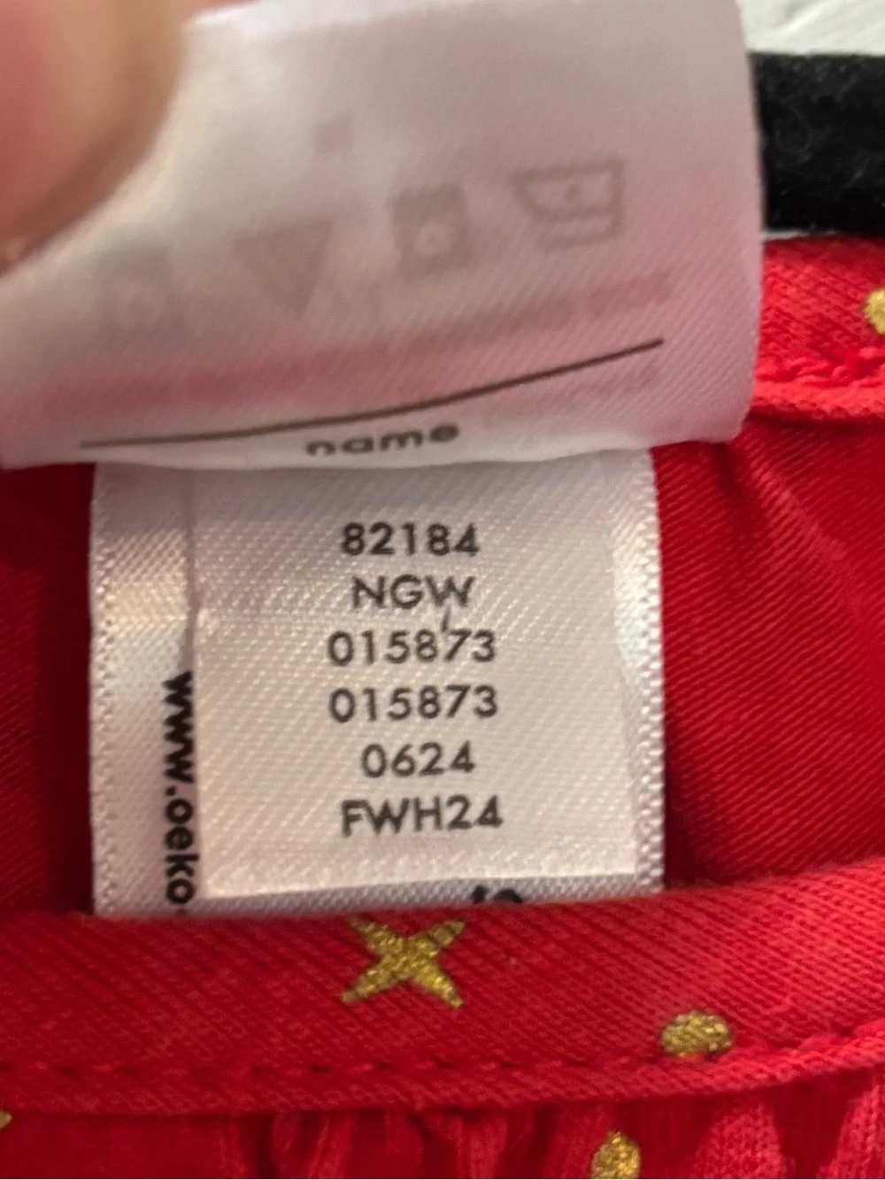 Hanna Andersson Red Gold Star Long Sleeve Dress Girls Size 10 (140 cm)